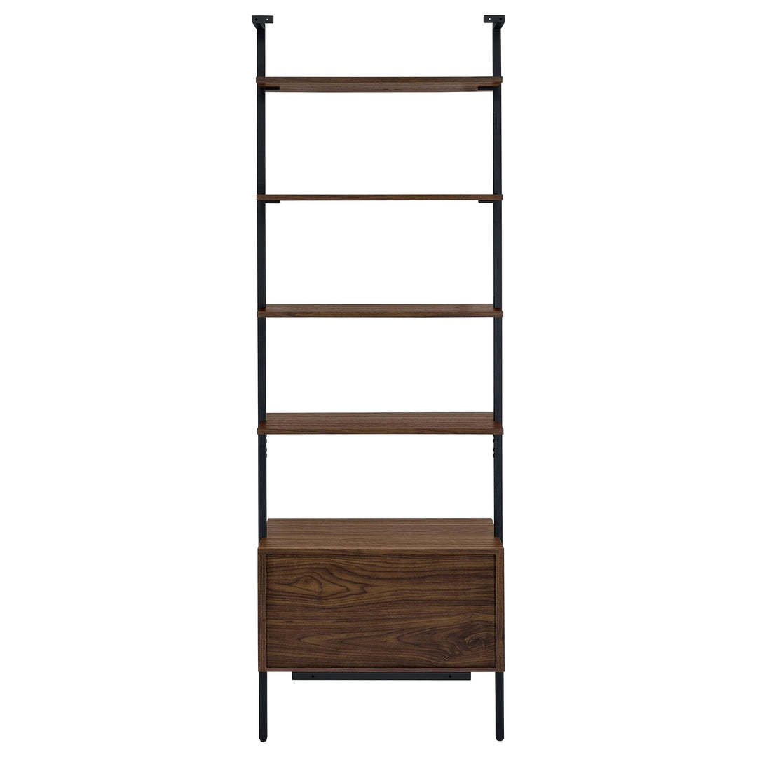 Coaster Furniture 980074 Owens 96-inch 4-shelf Storage Wall Bookshelf Walnut
