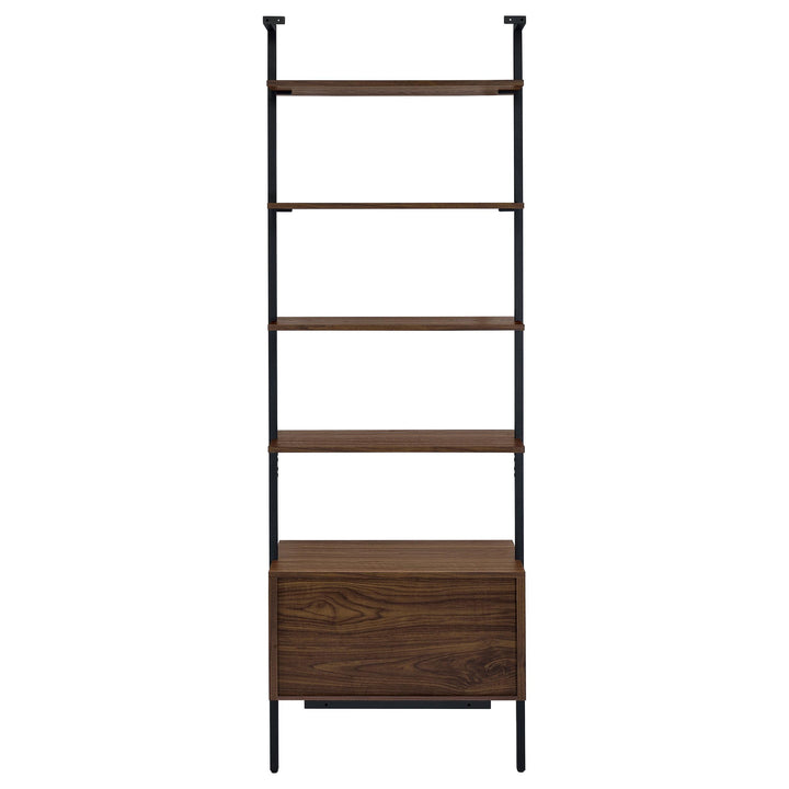 Coaster Furniture 980074 Owens 96-inch 4-shelf Storage Wall Bookshelf Walnut