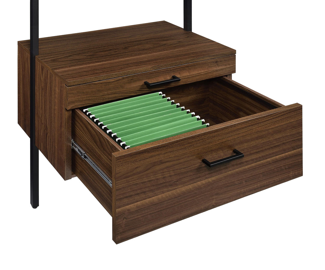 Coaster Furniture 980074 Owens 96-inch 4-shelf Storage Wall Bookshelf Walnut