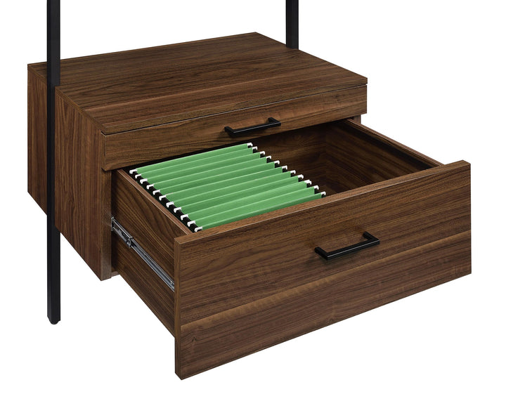 Coaster Furniture 980074 Owens 96-inch 4-shelf Storage Wall Bookshelf Walnut