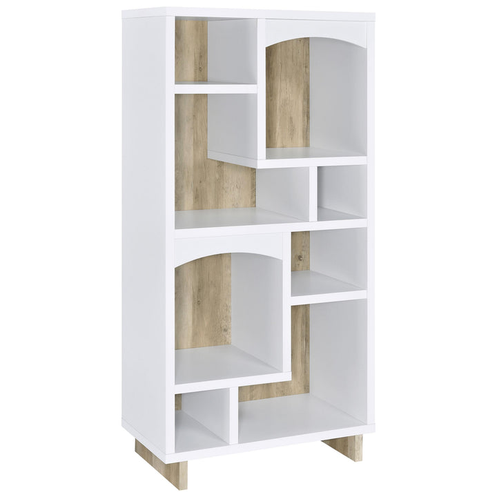Coaster Furniture 980075 Dalton 65-inch 6-shelf Bookcase White and Distressed Pine