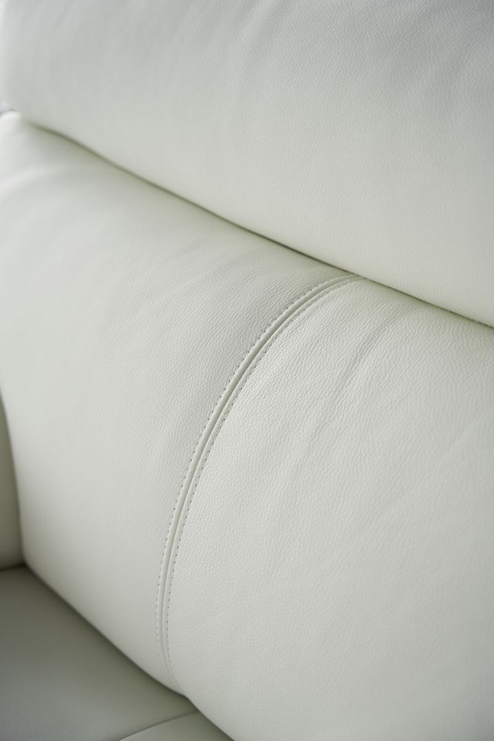 EK078 White Italian Full Leather Sofa
