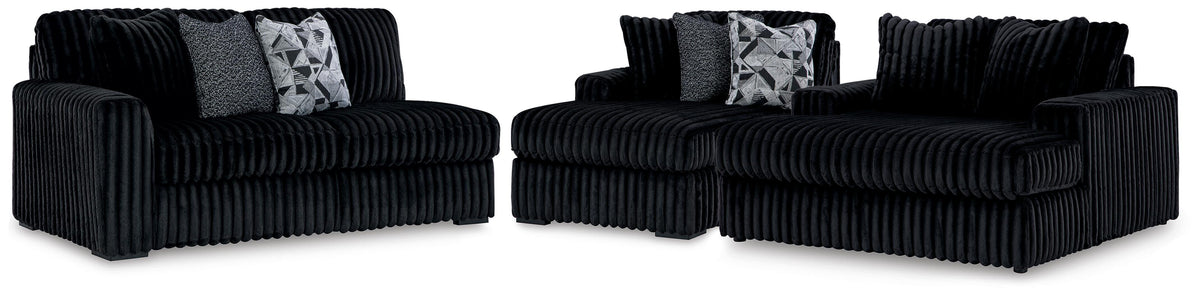 Midnight-Madness 2-Piece Sectional and Oversized Chaise - Onyx (1)