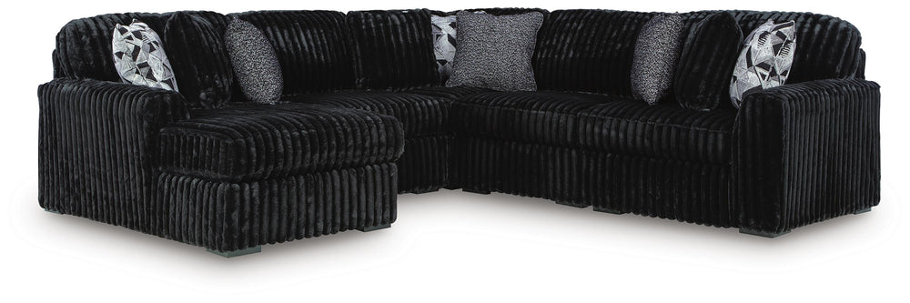 Midnight-Madness 5-Piece Sectional with Chaise - Onyx (1)