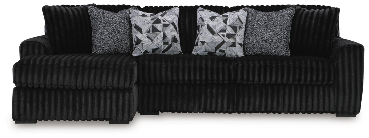 Midnight-Madness 3-Piece Sectional with Chaise - Onyx (1)