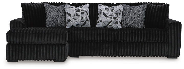 Midnight-Madness 3-Piece Sectional with Chaise - Onyx (1)