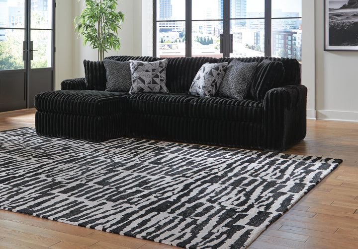 Midnight-Madness 3-Piece Sectional with Chaise - Onyx (2)