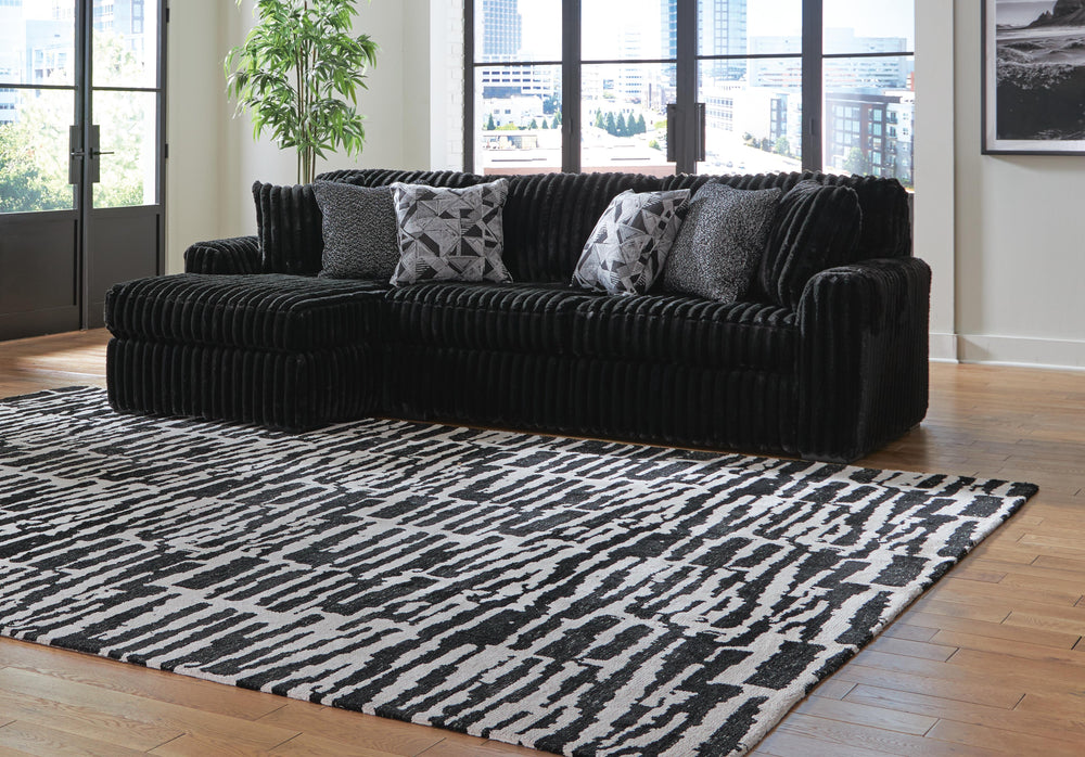 Midnight-Madness 3-Piece Sectional with Chaise - Onyx (2)