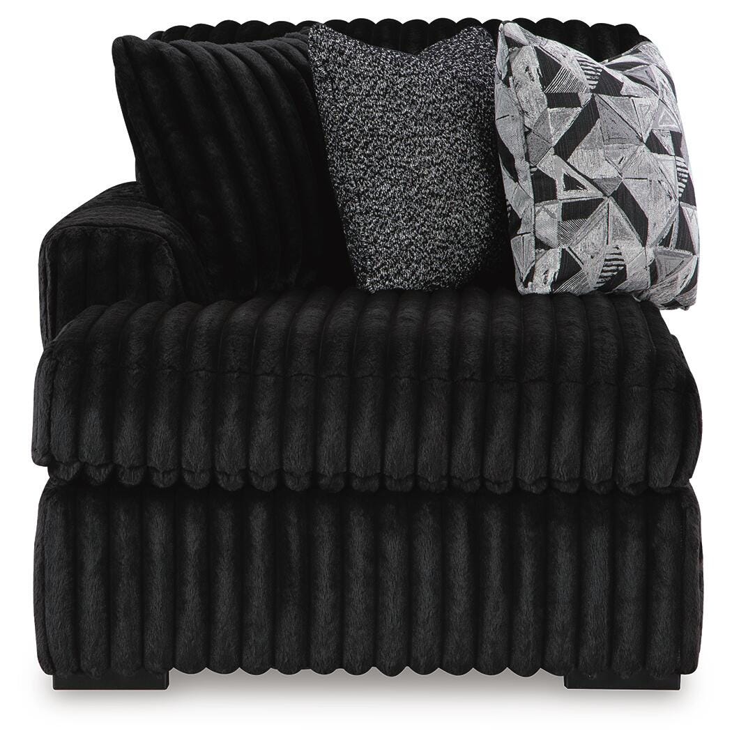 Midnight-Madness 3-Piece Sectional with Chaise - Onyx (2)