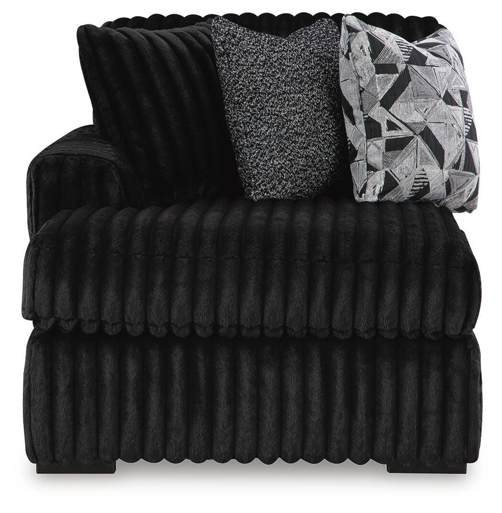 Midnight-Madness 3-Piece Sectional with Chaise - Onyx (2)