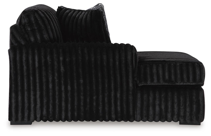 Midnight-Madness 3-Piece Sectional with Chaise - Onyx (4)