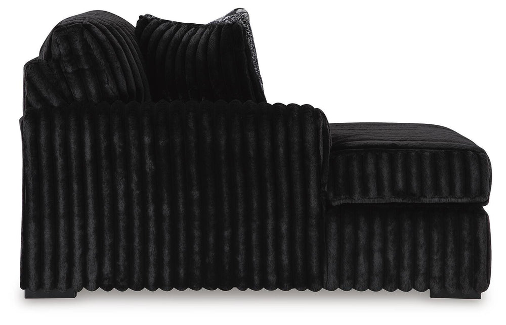 Midnight-Madness 3-Piece Sectional with Chaise - Onyx (4)