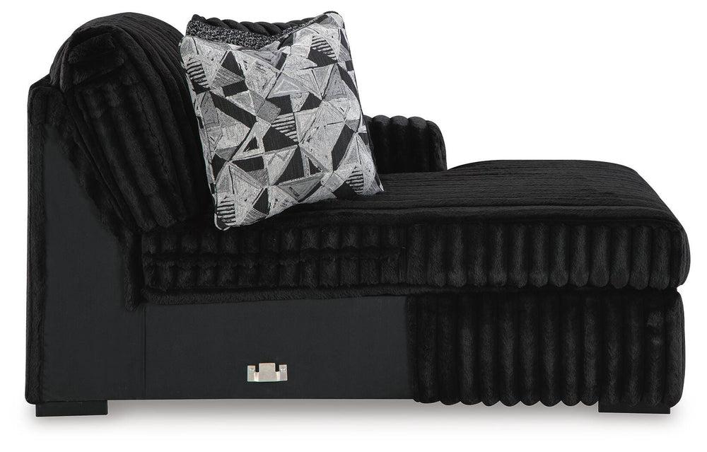 Midnight-Madness 4-Piece Sectional and Oversized Accent Ottoman - Onyx (4)