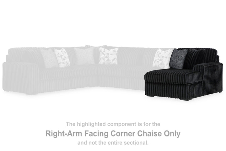 Midnight-Madness 4-Piece Sectional and Oversized Chaise - Onyx (11)