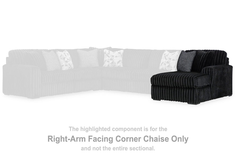 Midnight-Madness 4-Piece Sectional and Oversized Chaise - Onyx (11)