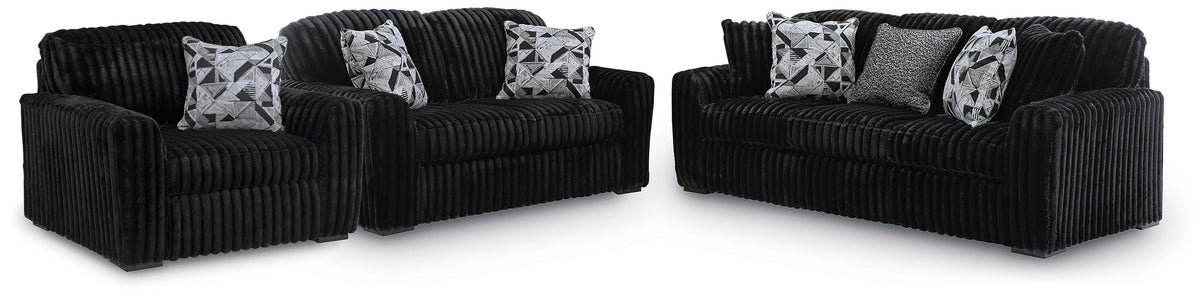 Midnight-Madness Sofa, Loveseat and Oversized Chair (1)