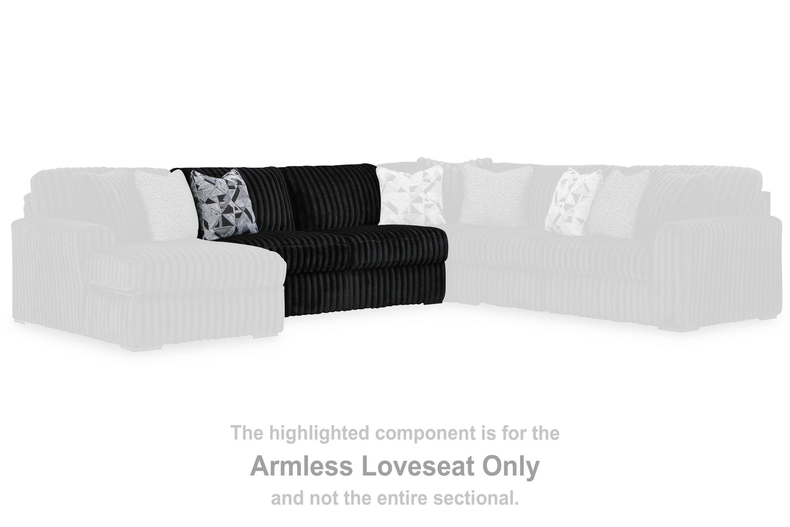 Midnight-Madness Armless Loveseat - Black (2)