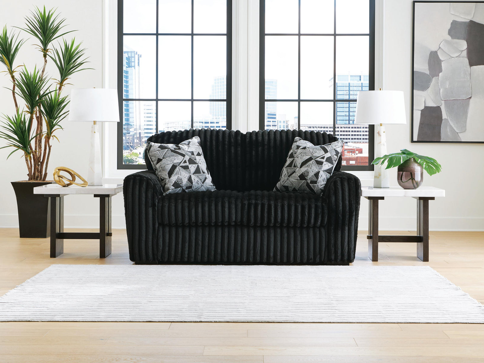 Midnight-Madness Loveseat - Black (2)