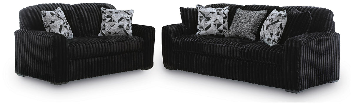 Midnight-Madness Sofa and Loveseat - Onyx (1)