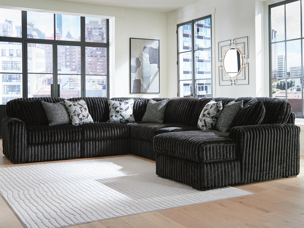 Midnight-Madness 6-Piece Sectional with Chaise - Onyx (1)