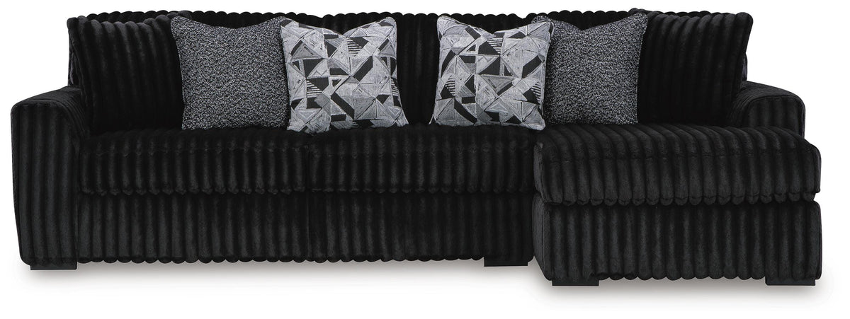 Midnight-Madness 2-Piece Sectional Sofa with Chaise - Onyx (1)
