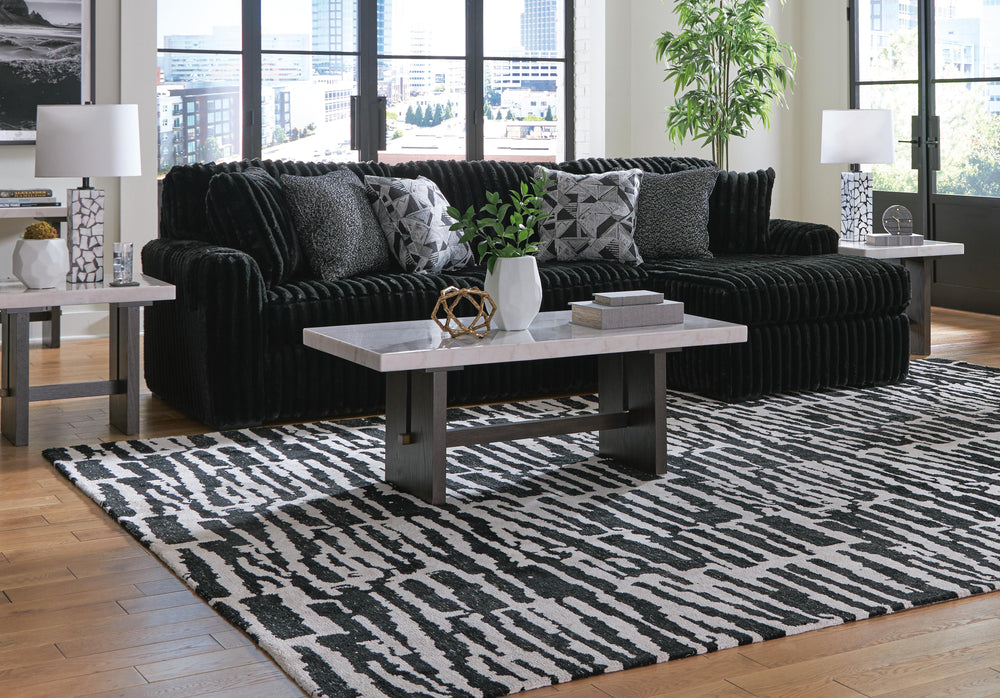 Midnight-Madness 3-Piece Sectional with Chaise - Onyx (3)