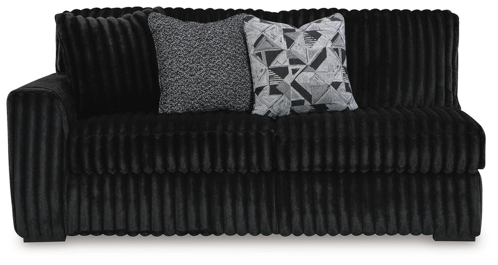 Midnight-Madness 3-Piece Sectional, Chaise and Oversized Accent Ottoman - Onyx (9)