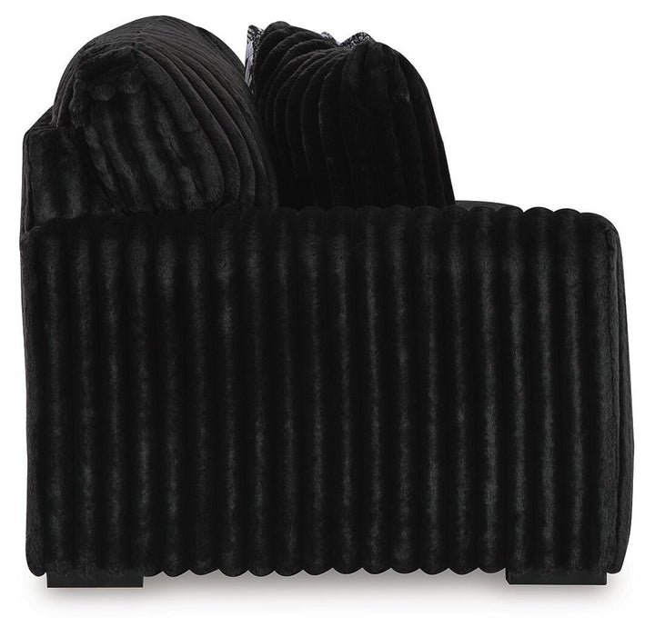 Midnight-Madness 3-Piece Sectional, Chaise and Oversized Accent Ottoman - Onyx (11)