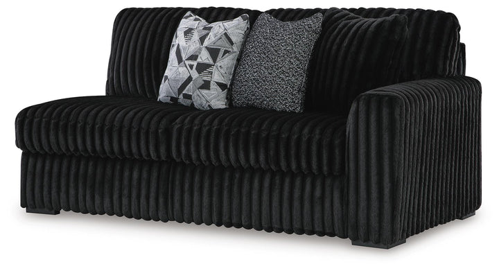 Midnight-Madness 3-Piece Sectional, Chaise and Oversized Accent Ottoman - Onyx (15)