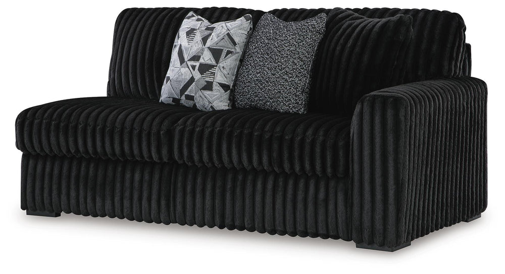 Midnight-Madness 3-Piece Sectional, Chaise and Oversized Accent Ottoman - Onyx (15)
