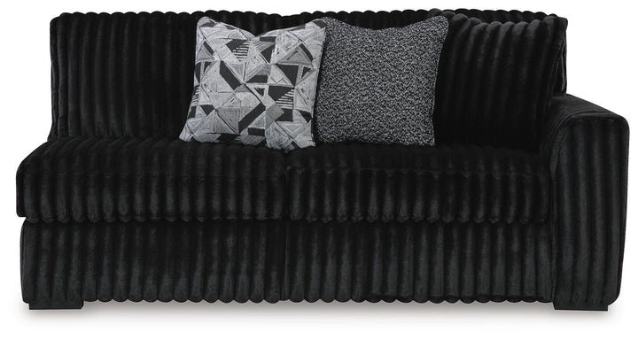 Midnight-Madness 3-Piece Sectional, Chaise and Oversized Accent Ottoman - Onyx (14)