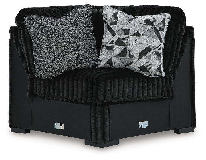 Midnight-Madness 4-Piece Sectional and Oversized Accent Ottoman - Onyx (11)