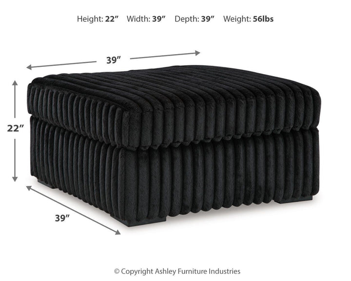 Midnight-Madness 3-Piece Sectional and Oversized Ottoman - Onyx (5)