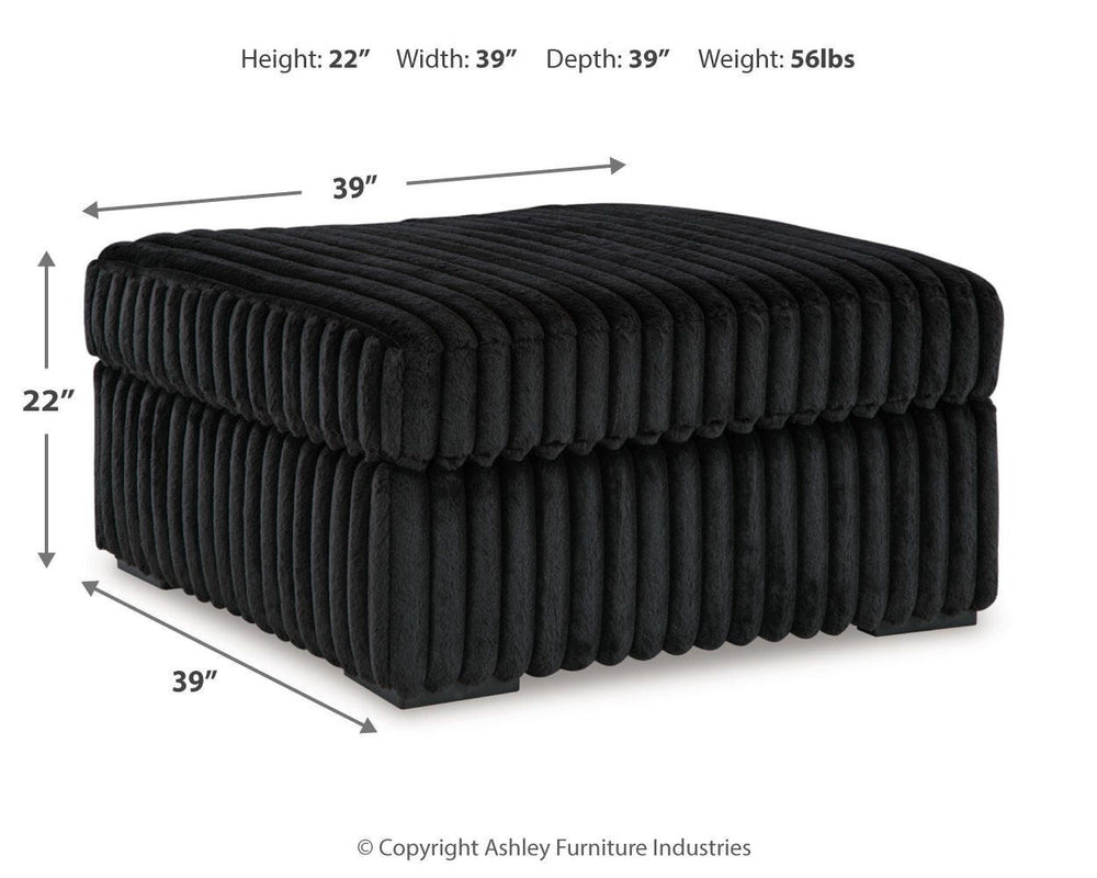 Midnight-Madness 3-Piece Sectional and Oversized Ottoman - Onyx (5)