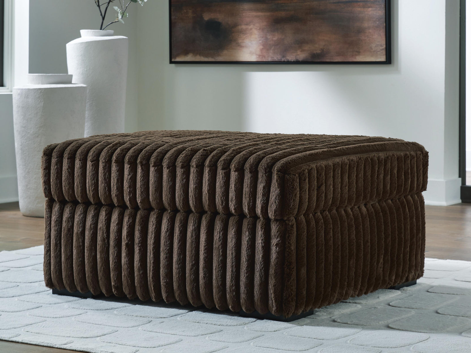 Midnight-Madness Oversized Accent Ottoman - Dark Brown (2)
