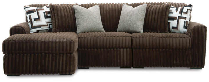 Midnight-Madness 3-Piece Sectional with Chaise - Chocolate (1)