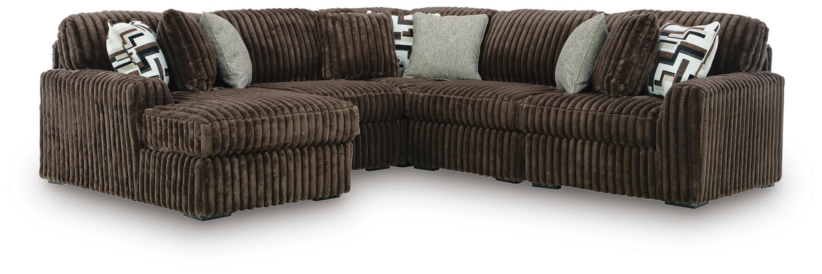 Midnight-Madness 5-Piece Sectional with Chaise - Chocolate (1)