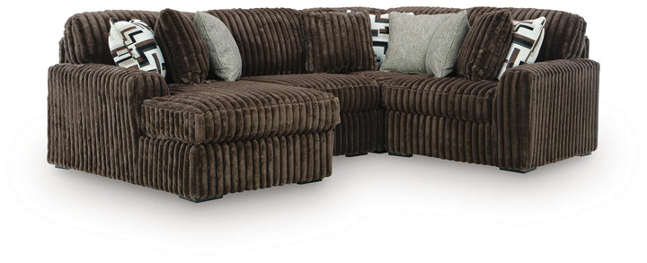 Midnight-Madness 4-Piece Sectional with Chaise - Chocolate (1)