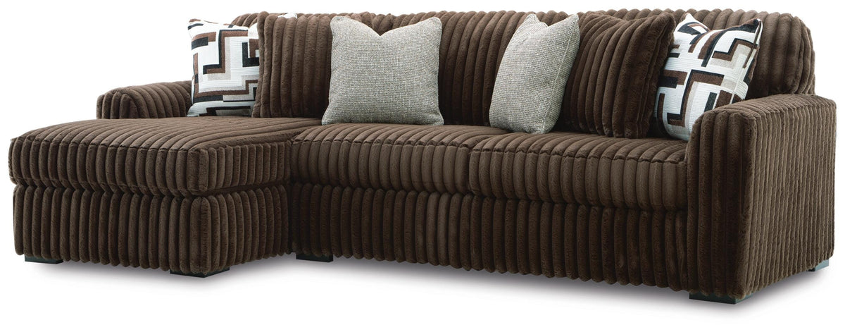 Midnight-Madness 2-Piece Sectional Sofa with Chaise - Chocolate (1)