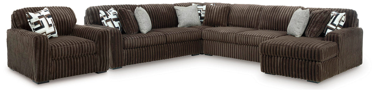 Midnight-Madness 4-Piece Sectional and Oversized Chair (1)