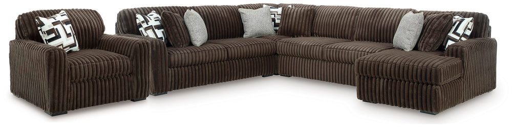 Midnight-Madness 4-Piece Sectional and Oversized Chair (1)