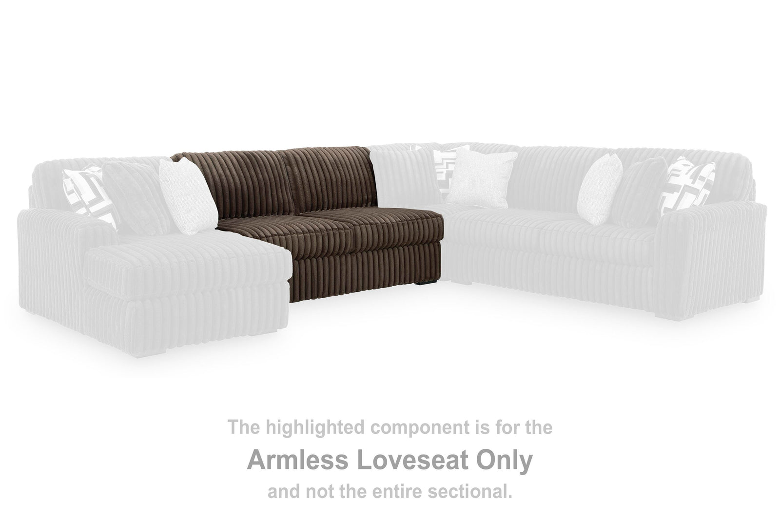 Midnight-Madness Armless Loveseat - Dark Brown (1)