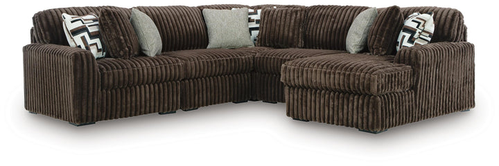 Midnight-Madness 5-Piece Sectional with Chaise - Chocolate (1)