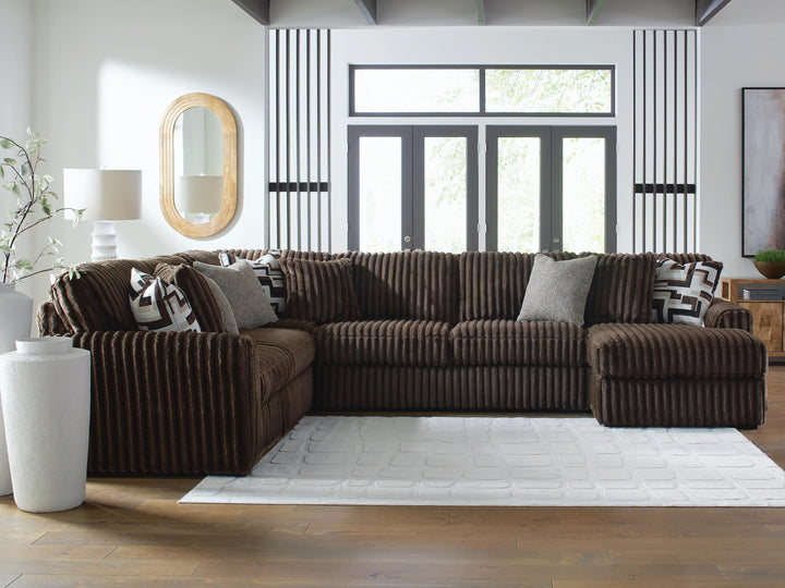 Midnight-Madness 4-Piece Sectional with Chaise - Chocolate (2)
