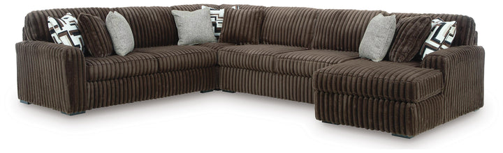 Midnight-Madness 4-Piece Sectional with Chaise - Chocolate (1)