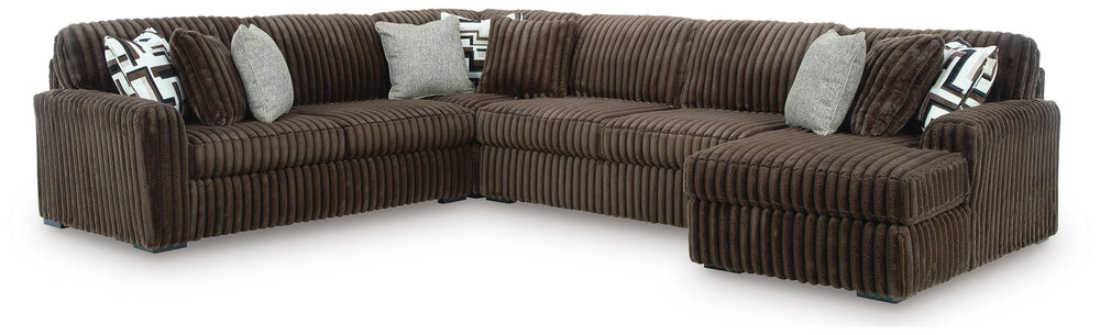 Midnight-Madness 4-Piece Sectional with Chaise - Chocolate (1)