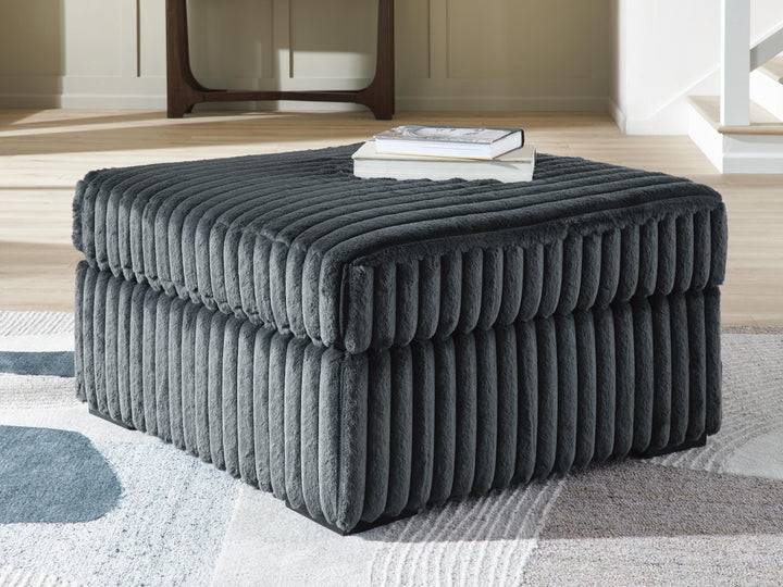 Midnight-Madness Loveseat and Oversized Ottoman
