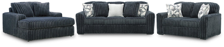 Midnight-Madness Sofa, Loveseat and Oversized Chaise (1)