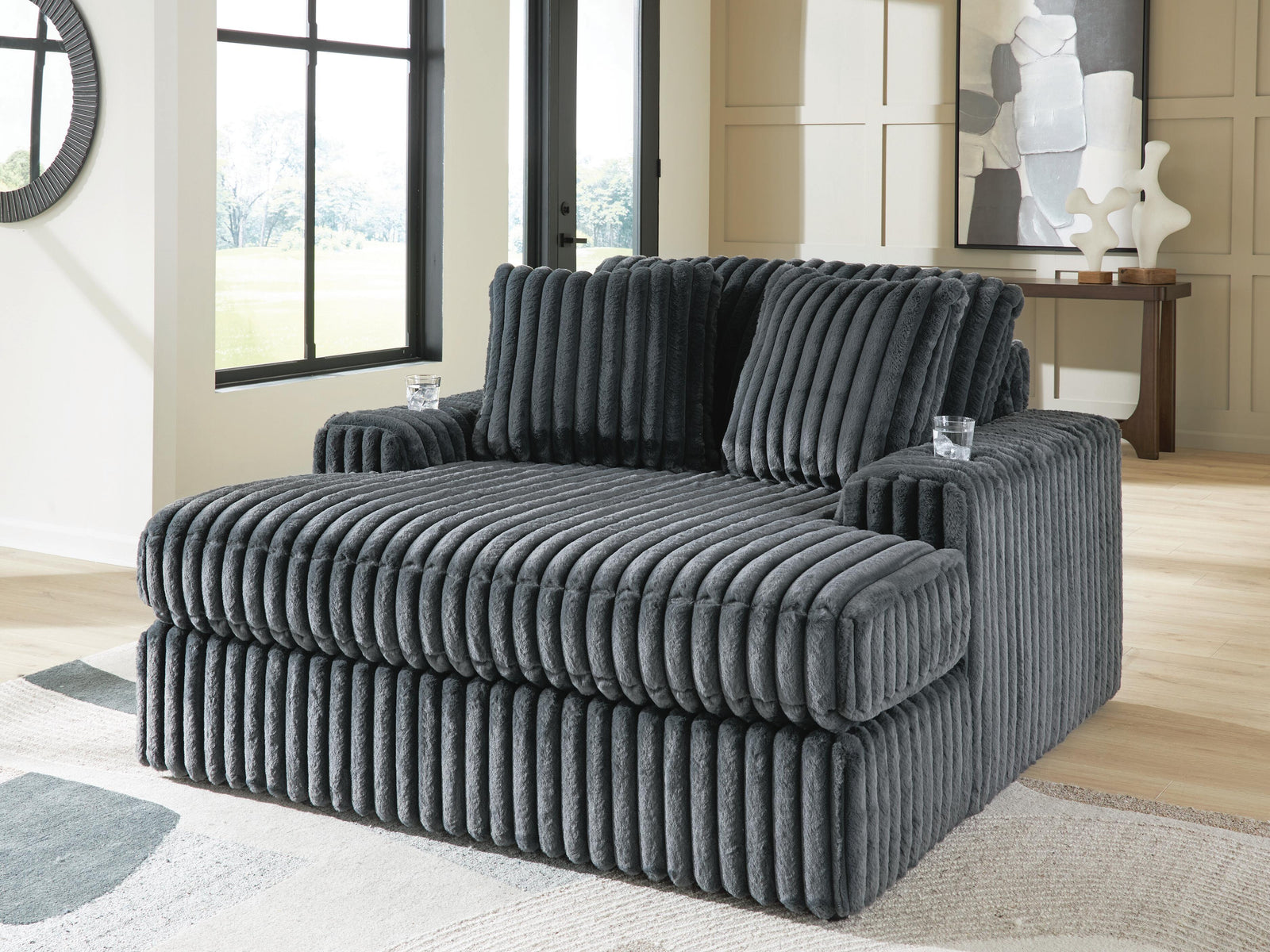 Midnight-Madness Oversized Chaise - Dark Gray (2)
