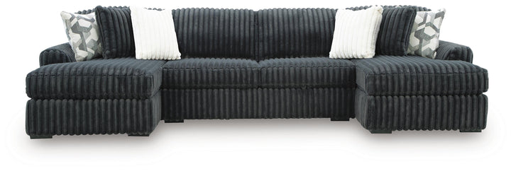 Midnight-Madness 3-Piece Double Chaise Sectional - Gunmetal (1)